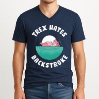 Trex Hates Backstroke V-Neck T-Shirt