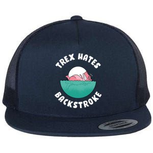 Trex Hates Backstroke Flat Bill Trucker Hat