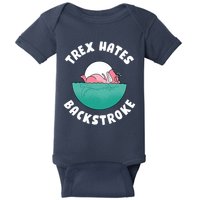 Trex Hates Backstroke Baby Bodysuit