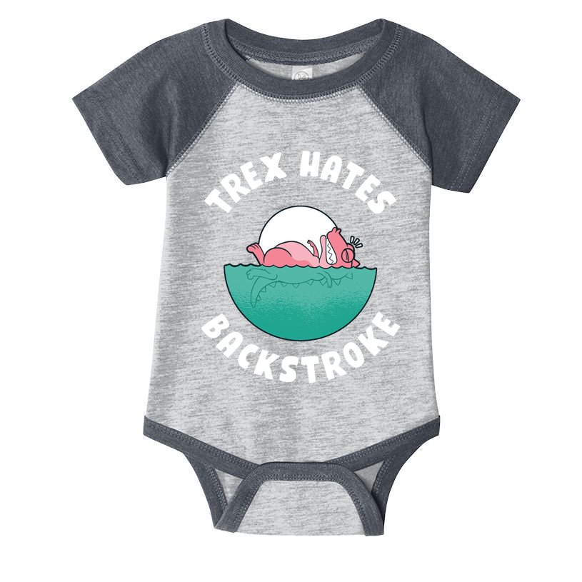 Trex Hates Backstroke Infant Baby Jersey Bodysuit