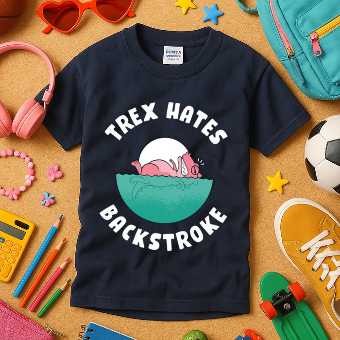 Trex Hates Backstroke Kids T-Shirt