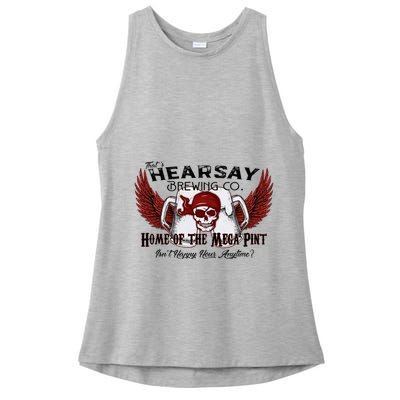 ThatS Hearsay Brewing Co Home Of The Mega Pint Funny Skull Ladies PosiCharge Tri-Blend Wicking Tank