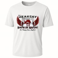 ThatS Hearsay Brewing Co Home Of The Mega Pint Funny Skull Cooling Performance Crew T-Shirt