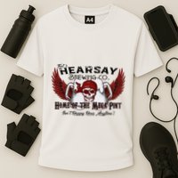 ThatS Hearsay Brewing Co Home Of The Mega Pint Funny Skull Cooling Performance Crew T-Shirt