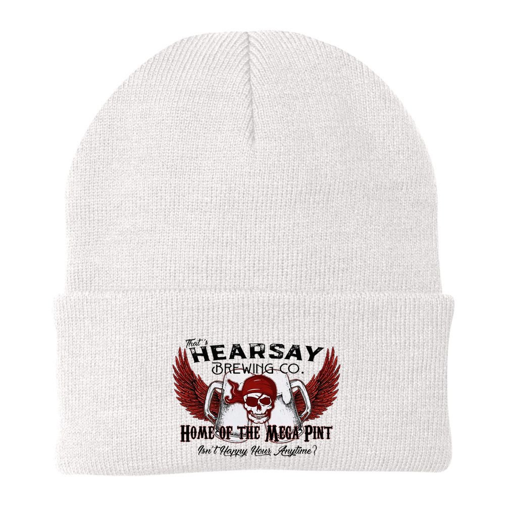 ThatS Hearsay Brewing Co Home Of The Mega Pint Funny Skull Beanie