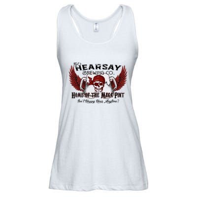 ThatS Hearsay Brewing Co Home Of The Mega Pint Funny Skull Ladies Essential Flowy Tank