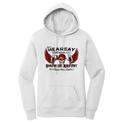 ThatS Hearsay Brewing Co Home Of The Mega Pint Funny Skull Women's Pullover Hoodie