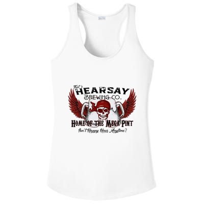 ThatS Hearsay Brewing Co Home Of The Mega Pint Funny Skull Ladies PosiCharge Competitor Racerback Tank