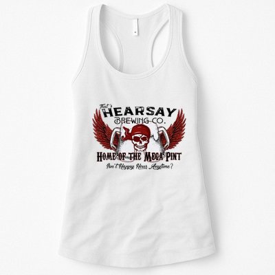 ThatS Hearsay Brewing Co Home Of The Mega Pint Funny Skull Womens Tank Top