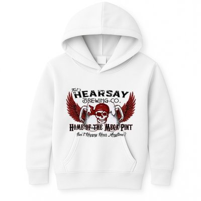 ThatS Hearsay Brewing Co Home Of The Mega Pint Funny Skull Kids Hoodie