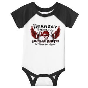 ThatS Hearsay Brewing Co Home Of The Mega Pint Funny Skull Infant Baby Jersey Bodysuit