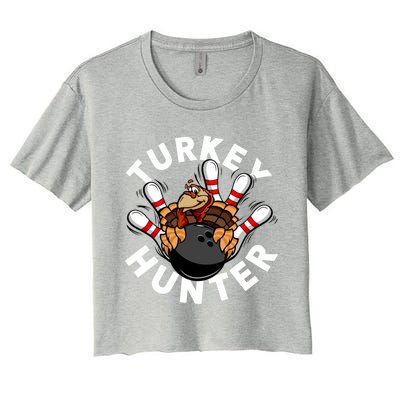 Turkey Hunter Bowling Meaningful Gift Women's Crop Top Tee