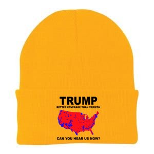 Trump Has Better Coverage Than Verizon Red Wave Us Map Knit Cap Winter Beanie