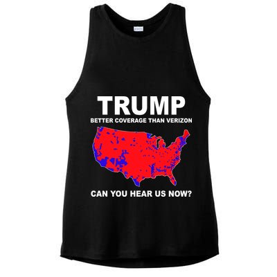 Trump Has Better Coverage Than Verizon Red Wave Us Map Ladies PosiCharge Tri-Blend Wicking Tank