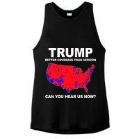 Trump Has Better Coverage Than Verizon Red Wave Us Map Ladies PosiCharge Tri-Blend Wicking Tank