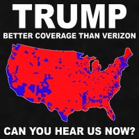 Trump Has Better Coverage Than Verizon Red Wave Us Map Ladies PosiCharge Tri-Blend Wicking Tank