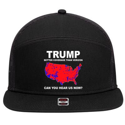 Trump Has Better Coverage Than Verizon Red Wave Us Map 7 Panel Mesh Trucker Snapback Hat