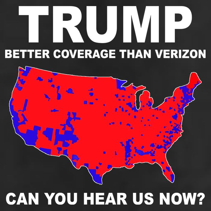 Trump Has Better Coverage Than Verizon Red Wave Us Map 7 Panel Mesh Trucker Snapback Hat