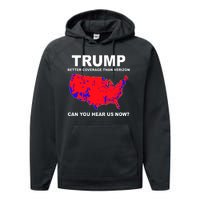 Trump Has Better Coverage Than Verizon Red Wave Us Map Performance Fleece Hoodie