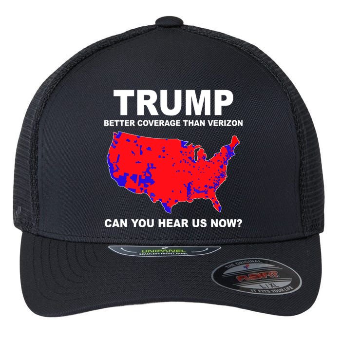 Trump Has Better Coverage Than Verizon Red Wave Us Map Flexfit Unipanel Trucker Cap