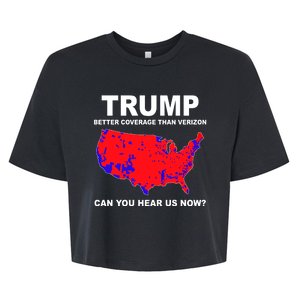 Trump Has Better Coverage Than Verizon Red Wave Us Map Bella+Canvas Jersey Crop Tee