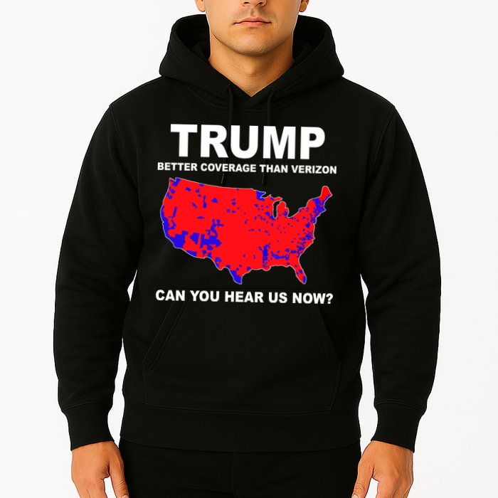 Trump Has Better Coverage Than Verizon Red Wave Us Map Hoodie