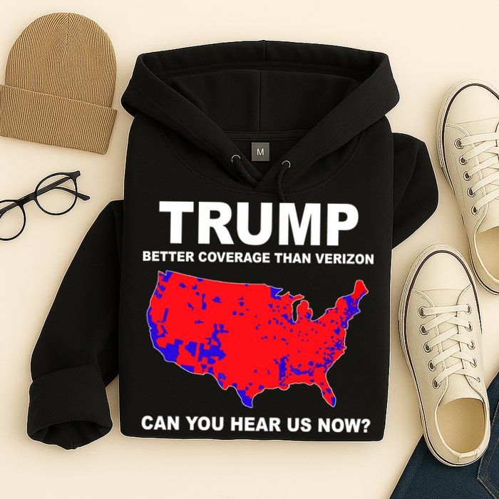 Trump Has Better Coverage Than Verizon Red Wave Us Map Hoodie