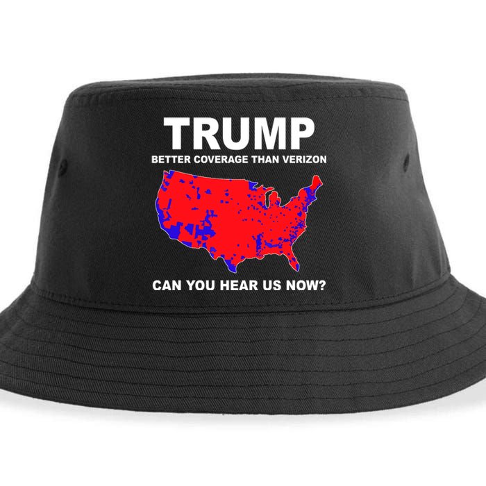 Trump Has Better Coverage Than Verizon Red Wave Us Map Sustainable Bucket Hat