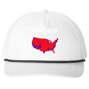 Trump Has Better Coverage Than Verizon Red Wave Us Map Snapback Five-Panel Rope Hat