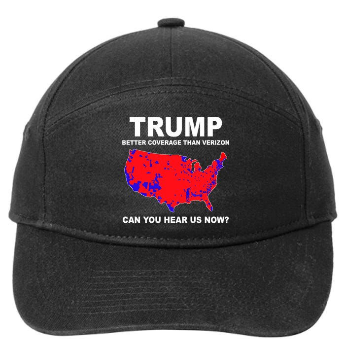 Trump Has Better Coverage Than Verizon Red Wave Us Map 7-Panel Snapback Hat