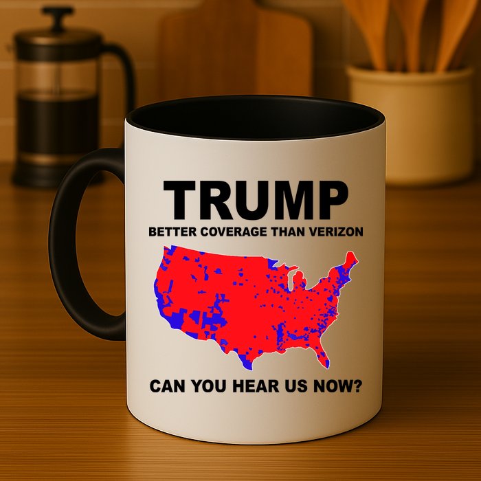 Trump Has Better Coverage Than Verizon Red Wave Us Map Coffee Mug