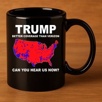 Trump Has Better Coverage Than Verizon Red Wave Us Map 11oz C Handle Ceramic Mug