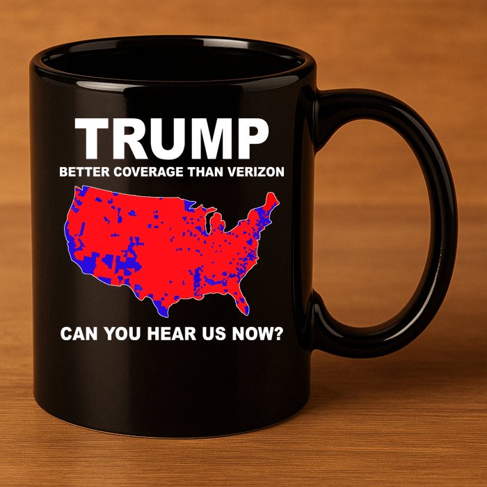 Trump Has Better Coverage Than Verizon Red Wave Us Map 11oz C Handle Ceramic Mug