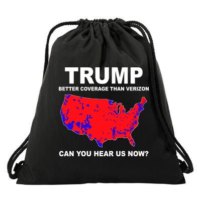 Trump Has Better Coverage Than Verizon Red Wave Us Map Drawstring Bag