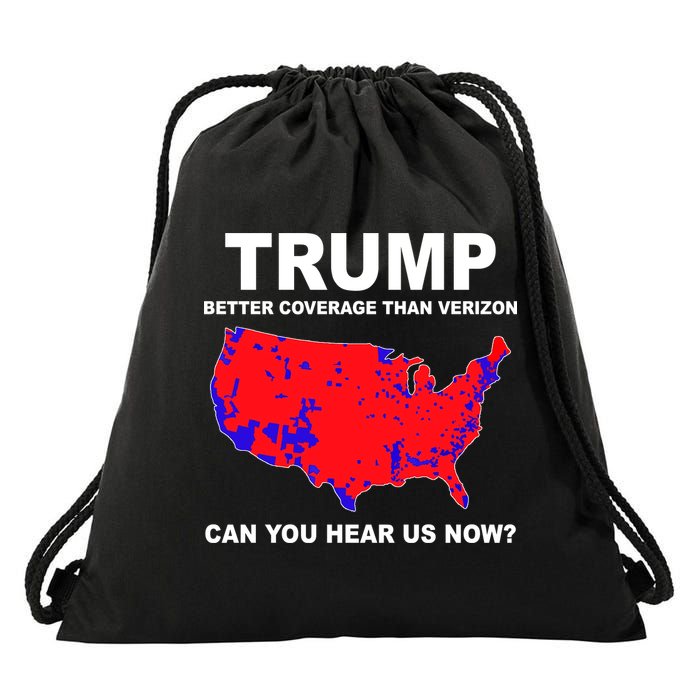 Trump Has Better Coverage Than Verizon Red Wave Us Map Drawstring Bag
