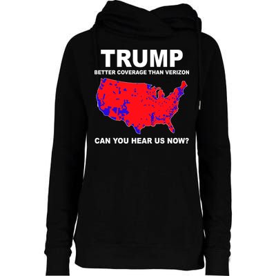 Trump Has Better Coverage Than Verizon Red Wave Us Map Womens Funnel Neck Pullover Hood
