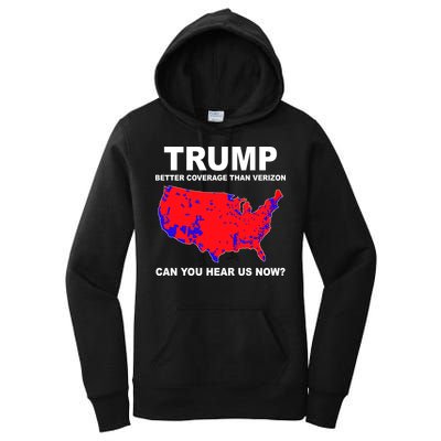Trump Has Better Coverage Than Verizon Red Wave Us Map Women's Pullover Hoodie