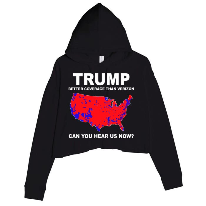 Trump Has Better Coverage Than Verizon Red Wave Us Map Crop Fleece Hoodie