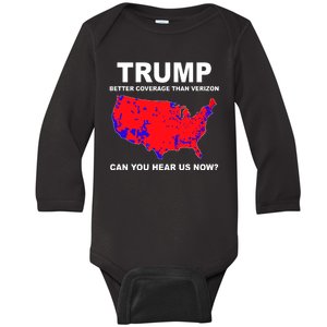 Trump Has Better Coverage Than Verizon Red Wave Us Map Baby Long Sleeve Bodysuit