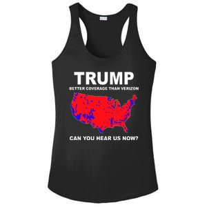 Trump Has Better Coverage Than Verizon Red Wave Us Map Ladies PosiCharge Competitor Racerback Tank