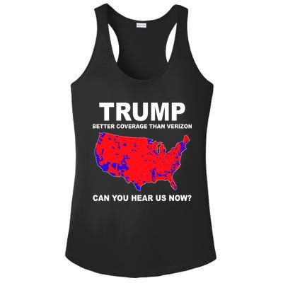 Trump Has Better Coverage Than Verizon Red Wave Us Map Ladies PosiCharge Competitor Racerback Tank