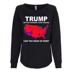 Trump Has Better Coverage Than Verizon Red Wave Us Map Womens California Wash Sweatshirt