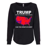 Trump Has Better Coverage Than Verizon Red Wave Us Map Womens California Wash Sweatshirt