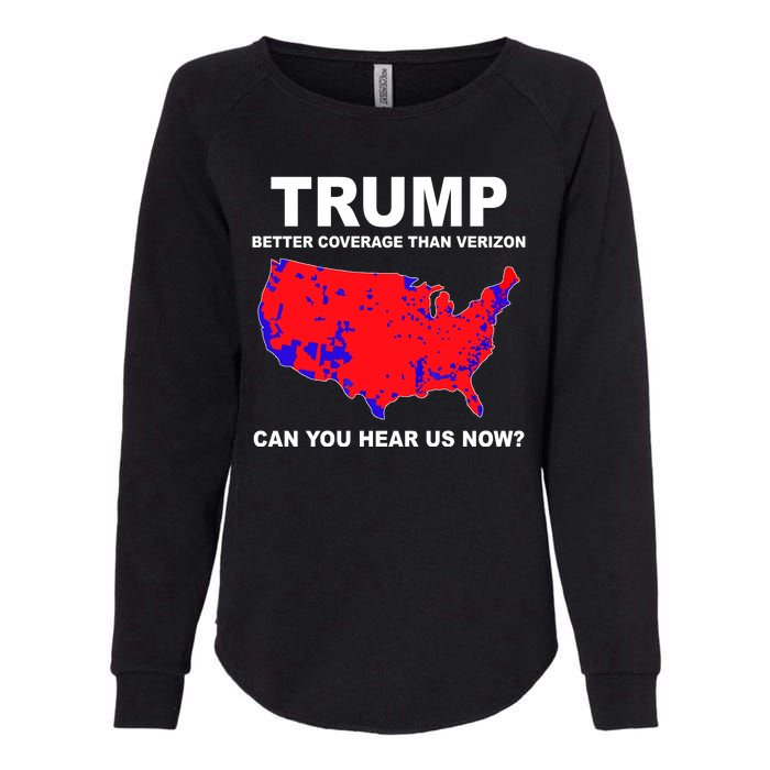 Trump Has Better Coverage Than Verizon Red Wave Us Map Womens California Wash Sweatshirt