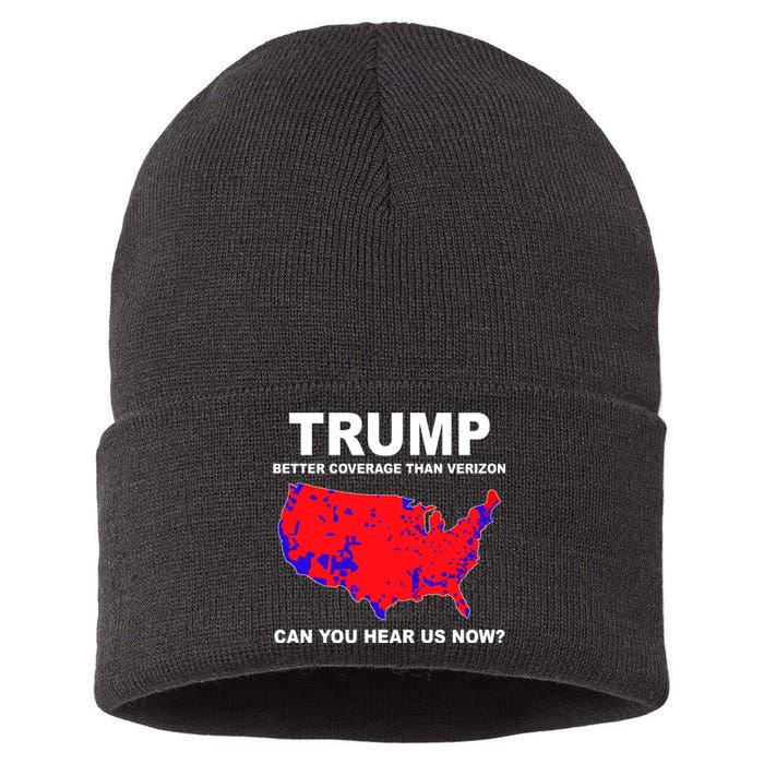 Trump Has Better Coverage Than Verizon Red Wave Us Map Sustainable Knit Beanie