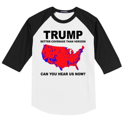 Trump Has Better Coverage Than Verizon Red Wave Us Map Baseball Sleeve Shirt
