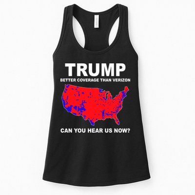 Trump Has Better Coverage Than Verizon Red Wave Us Map Womens Tank Top