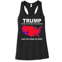 Trump Has Better Coverage Than Verizon Red Wave Us Map Women's Racerback Tank