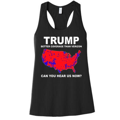 Trump Has Better Coverage Than Verizon Red Wave Us Map Women's Racerback Tank