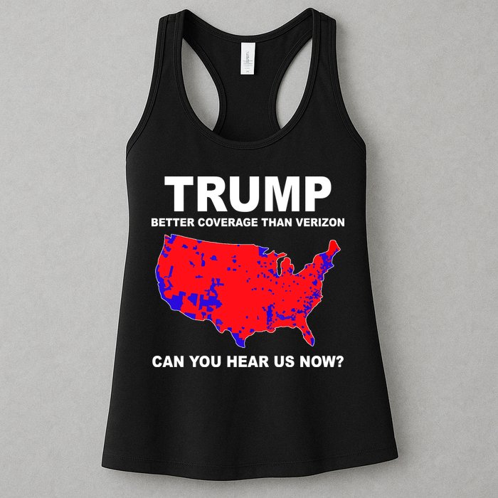 Trump Has Better Coverage Than Verizon Red Wave Us Map Womens Tank Top